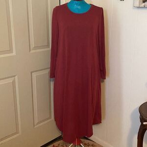 Emory Rose Maroon Scoop Neck Pullover Dress Womens Size M